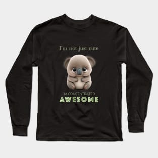 Koala Concentrated Awesome Cute Adorable Funny Quote Long Sleeve T-Shirt